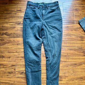 Eddie Bauer Black Flannel Lined Denim Jeans Size 2 Women's